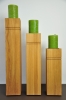 Dekos&auml;ule aus Holz -  Eiche ge&ouml;lt, 3er Set, mit Kerzen