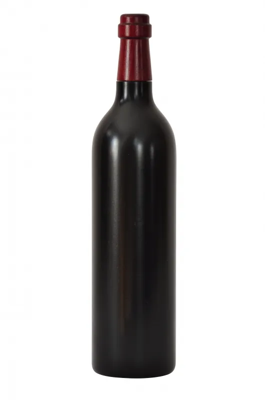 Pfeffermühle aus Holz in Form einer 0,75 l Weinflasche, schwarz lackiert