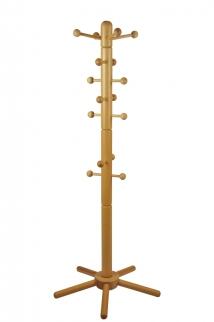 Kinder-Garderobenständer aus Holz - Buche natur lackiert - mit verschiebbaren Aufhängern