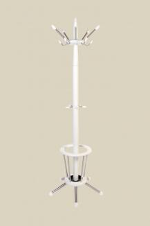 Garderobenständer mit integriertem Schirmständer aus Holz und Edelstahl