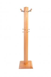 Garderobenständer aus Holz - Buche lackiert mit Edelstahl-Haken