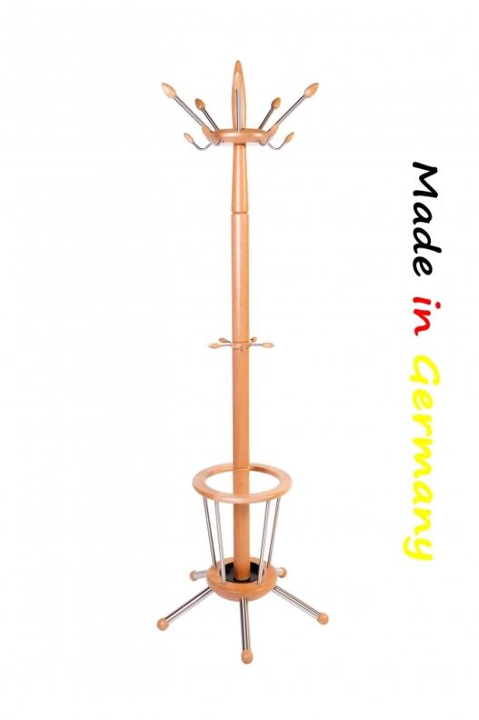 Garderobenständer, Kleiderständer aus Holz und Edelstahl  Made in Germany