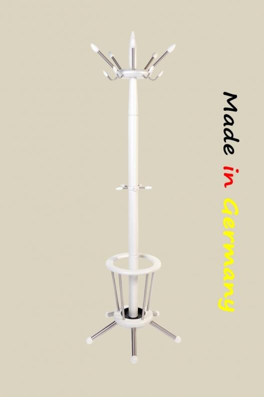 Garderobenständer, Kleiderständer aus Holz und Edelstahl  Made in Germany