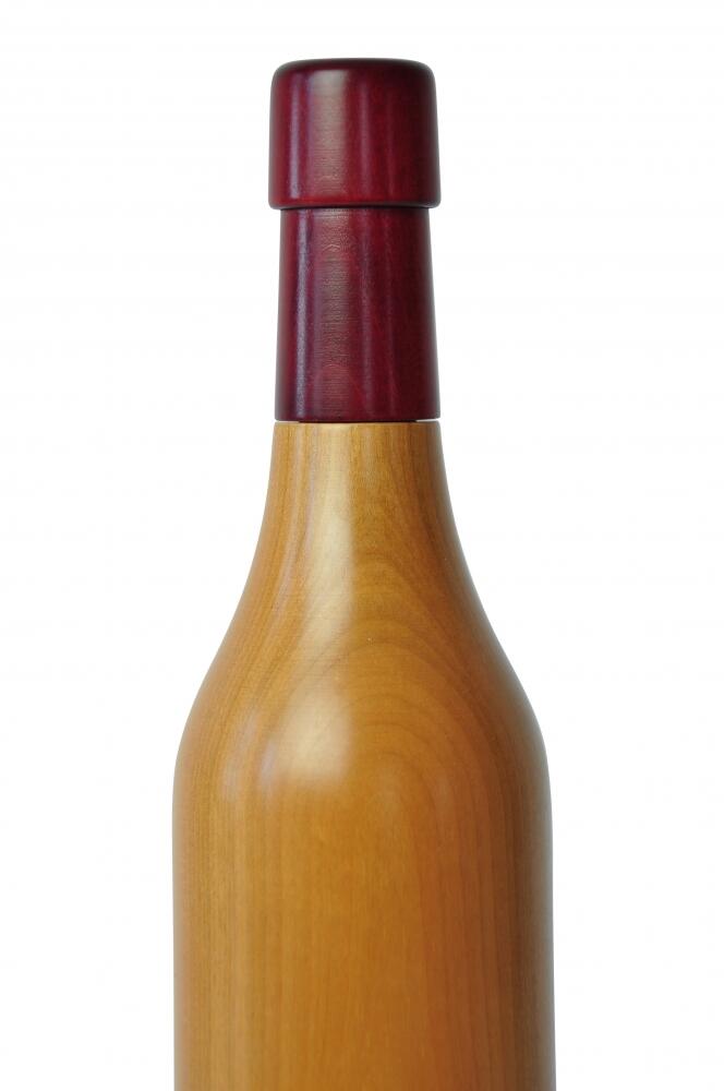 Pfeffermühle aus Holz - in Form einer 0,5 l Weinflasche