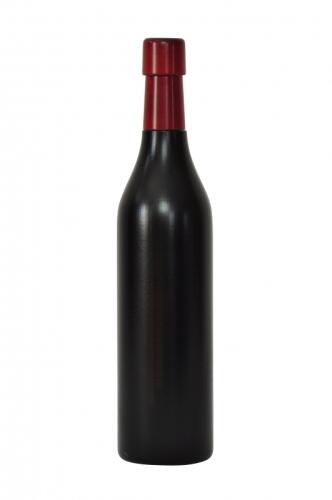 Pfeffermühle aus Holz in Form einer 0,5 l Weinflasche, schwarz lackiert