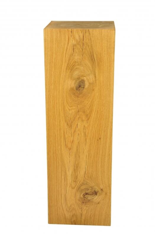 Dekosäule aus Holz, geschliffene und geölte Eiche, 76 cm hoch - Massivholz Dekosäule aus geölter