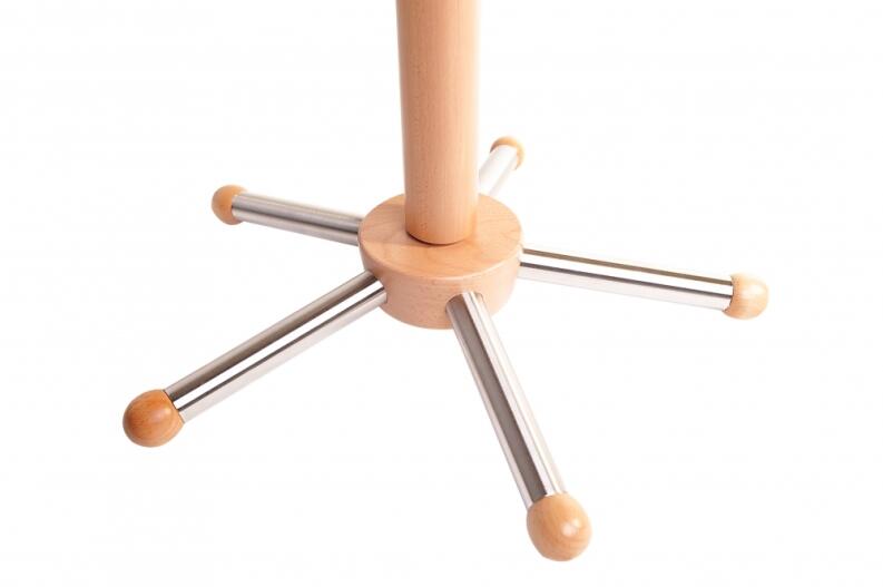 stabiler Standfuss von Garderobenständer Buche - Edelstahl