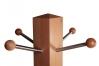 abgeschrägte Spitze von Garderobenständer aus Holz mit vier Aufhängern